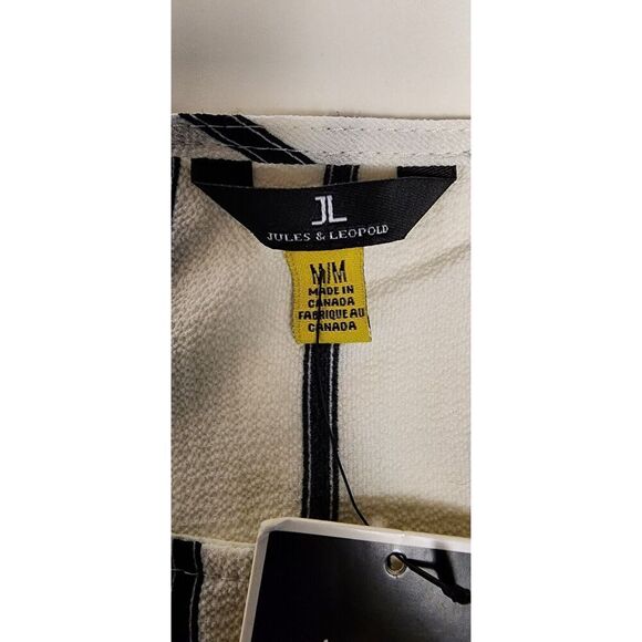 Jules & Leopold 2PC Pants Set Striped 3/4 Scoop Neck Size Medium Ivory/Blue - Picture 13 of 13